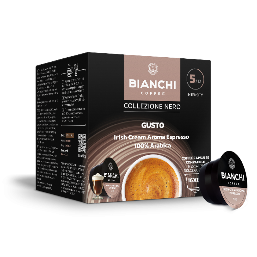 Bianchi Collezione Nero Gusto Irish Cream Aroma coffee capsules 16 (Dolce Gusto® comp.)