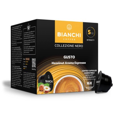 Bianchi Collezione Nero Gusto Hazelnut Aroma кафе капсули 16 бр (Dolce Gusto® comp.)