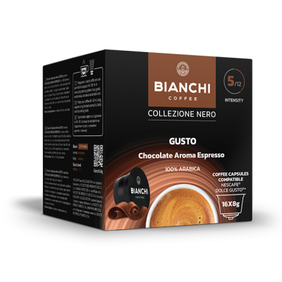 Bianchi Collezione Nero Gusto Choco Aroma coffee capsules 16 (Dolce Gusto® comp.)