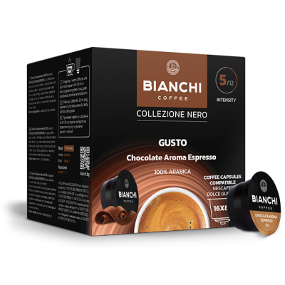 Bianchi Collezione Nero Gusto Choco Aroma coffee capsules 16 (Dolce Gusto® comp.)