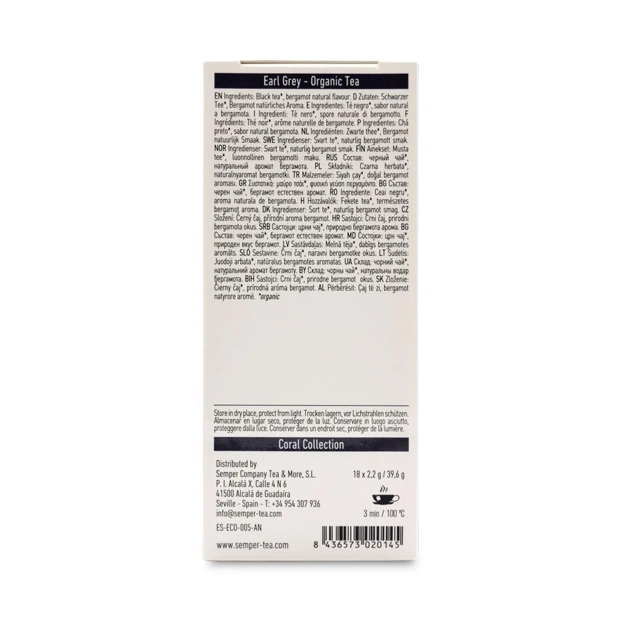Organic tea EARL GREY Semper Tea 18 pcs.